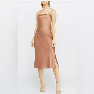 NWT EXPRESS Satin Cowl Neck Midi Slip Dress Small